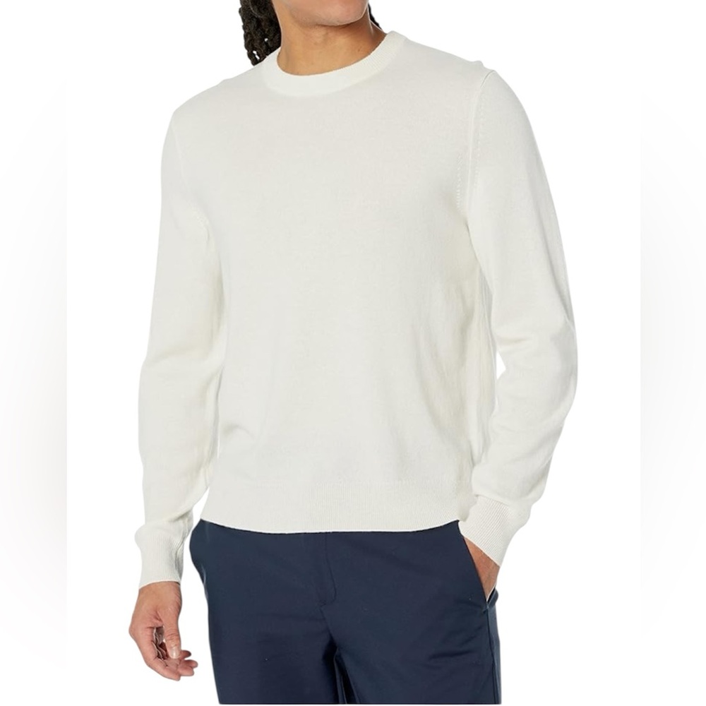 NWT Theory Hilles crew cashmere sweater in stone white  size XS